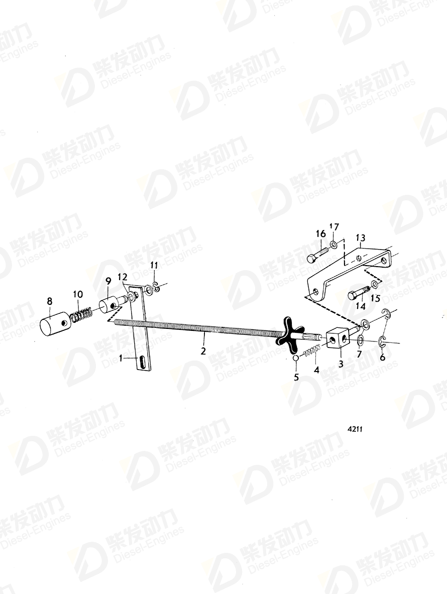 VOLVO Control rod 820989 Drawing